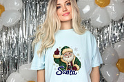 Pink Leopard Glitter Santa PNG, an Illustration by designcity5 (Thumbnail 2 of 8)