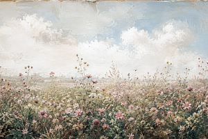 Abstract Dreamy Wildflower Meadow