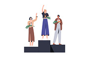 Winners with awards on pedestals set, a Person Illustration by PaperTrident (Thumbnail 6 of 10)