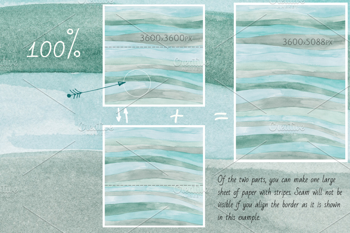 Waves. Hand painted digital paper, a Texture Graphic by NataliVA (Photo 2 of 3)