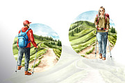 Let's Hiking! Watercolor set, a Person Illustration by Daria Ustiugova (Thumbnail 3 of 13)