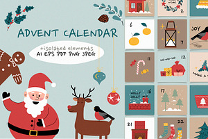 Christmas Advent Calendar, a Decorative Illustration by svetlatek