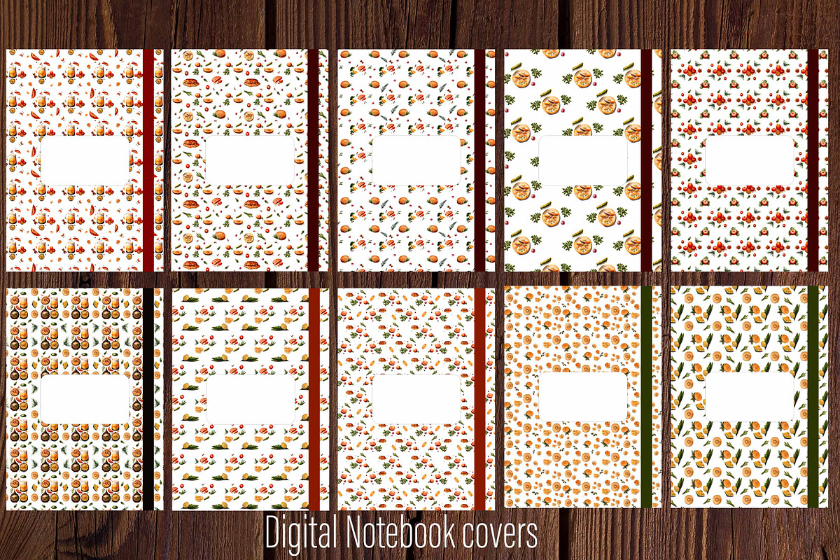 10 Food GoodNotes covers for planner, a Templates & Theme by Illustrator Space (Photo 2 of 9)