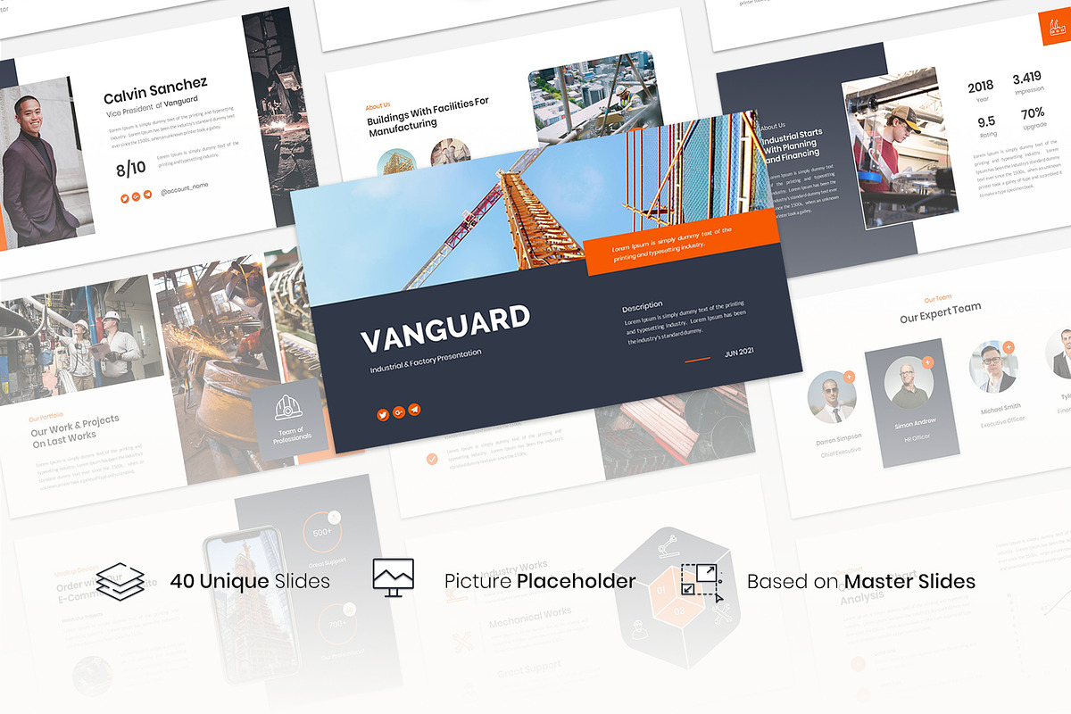 Vanguard – Industrial PPTX Template, a Presentation Template by Premast (Photo 1 of 5)
