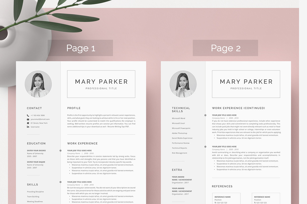 Word Resume & Cover Letter Template, a Resume Template by DemeDesign (Photo 2 of 6)