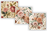 Vintage Autumn Flowers Digital Paper, a Pattern Graphic by FloridPrintables (Thumbnail 3 of 9)
