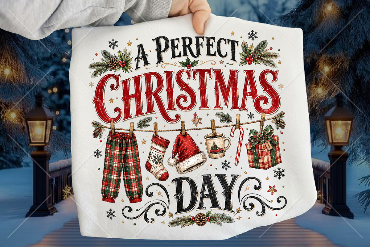 A Perfect Christmas Day PNG, a Seasonal Illustration by Canvas Craft (Photo 1 of 6)