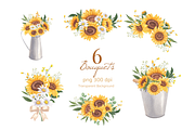 Sunflower Blooming Watercolor, an Object Illustration by CreativeValuation (Thumbnail 3 of 15)