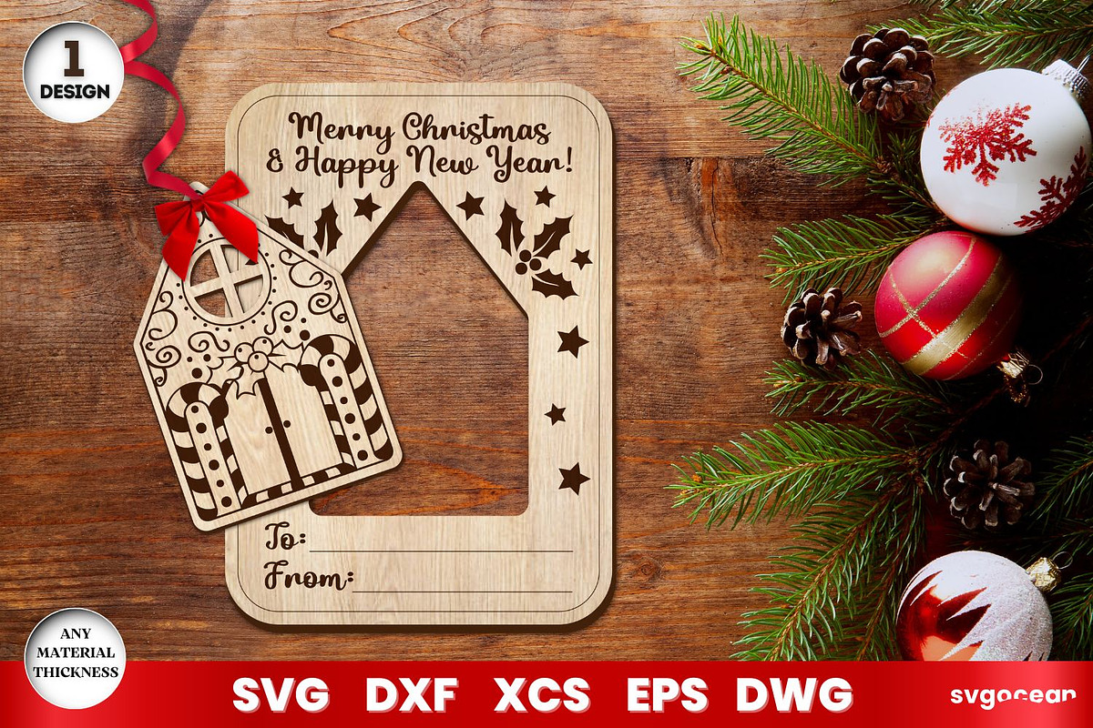 Christmas Greeting Cards Ornament, an Illustration by svgocean (Photo 4 of 7)