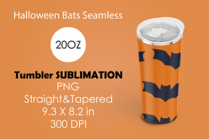 Bats Pattern Tumbler Sublimation