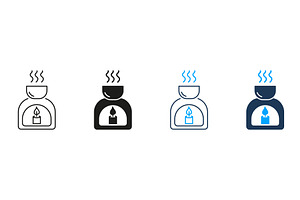 Essential Oil Burner Icons, an Object Illustration by Gentle Studio