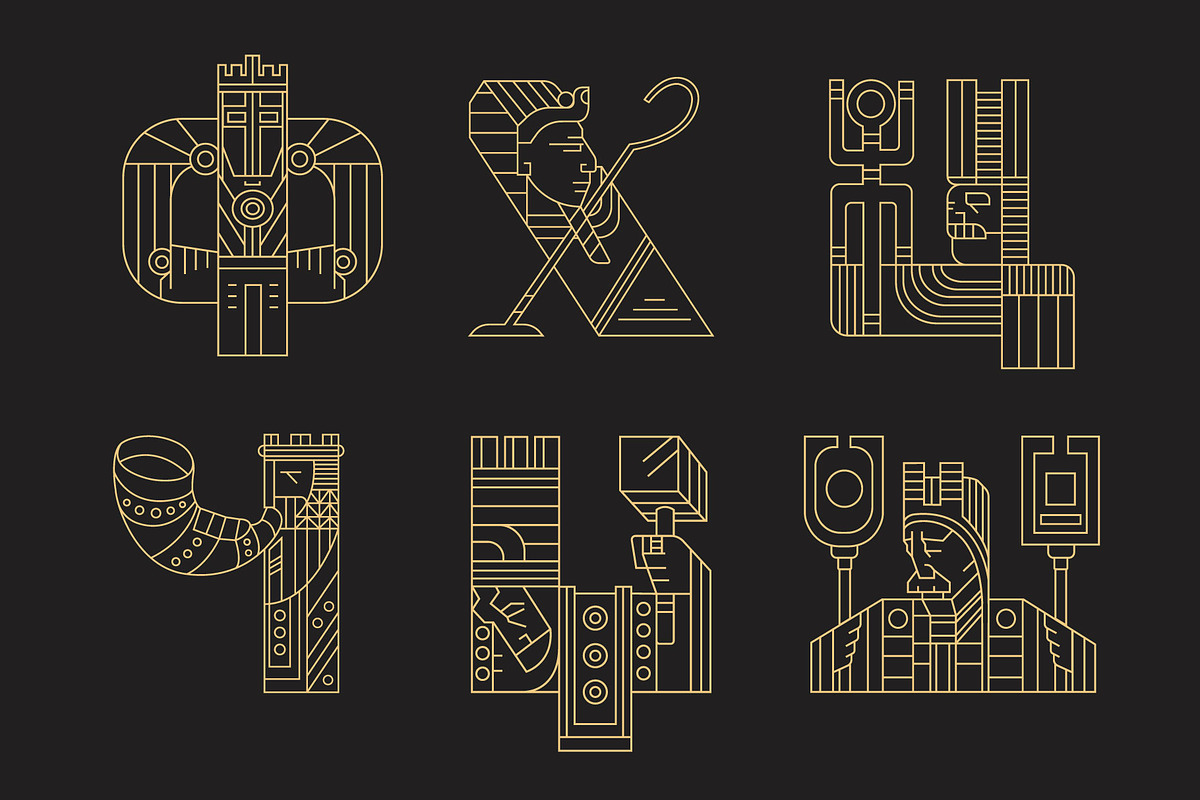 Rulers cyrillic letters + numbers preview 8