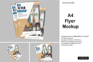 A4 Flyer Mockup, a Flyer Template by lamorastudio