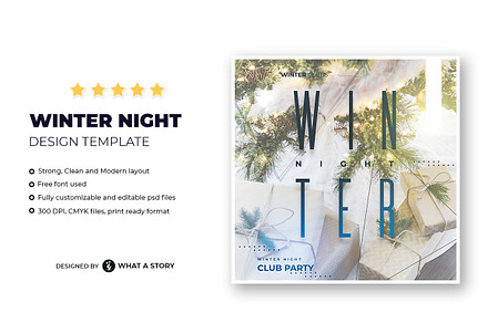 Winter Night Flyer Template