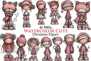 Cute Christmas Clipart, an Illustration by Pixels.Craft
