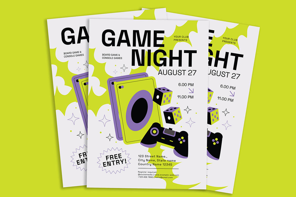 Game Night Flyer, a Flyer Template by Gumico Studio.
