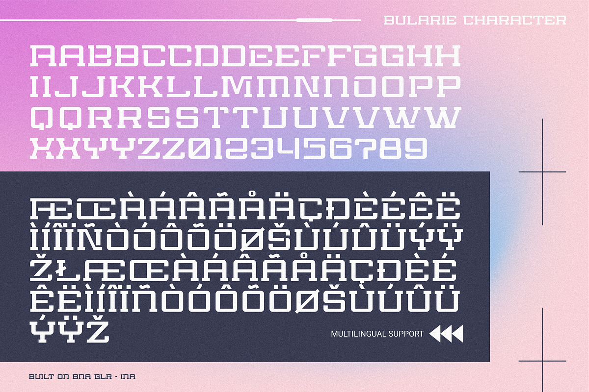 Bularie Futuristic Stencil, a Sans Serif Font by 24Design Studios (Photo 3 of 6)
