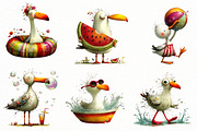 Whimsical Summer seagull Clipart, an Illustration by Designworld (Thumbnail 3 of 8)