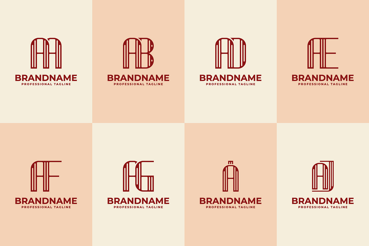 Letters AA AB AD AE AF AG AI AJ Logo, a Branding & Logo Template by Pray Art Design Studio