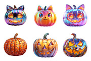 Watercolor Halloween Pumpkin PNG, an Illustration by SinaCreation (Thumbnail 5 of 7)