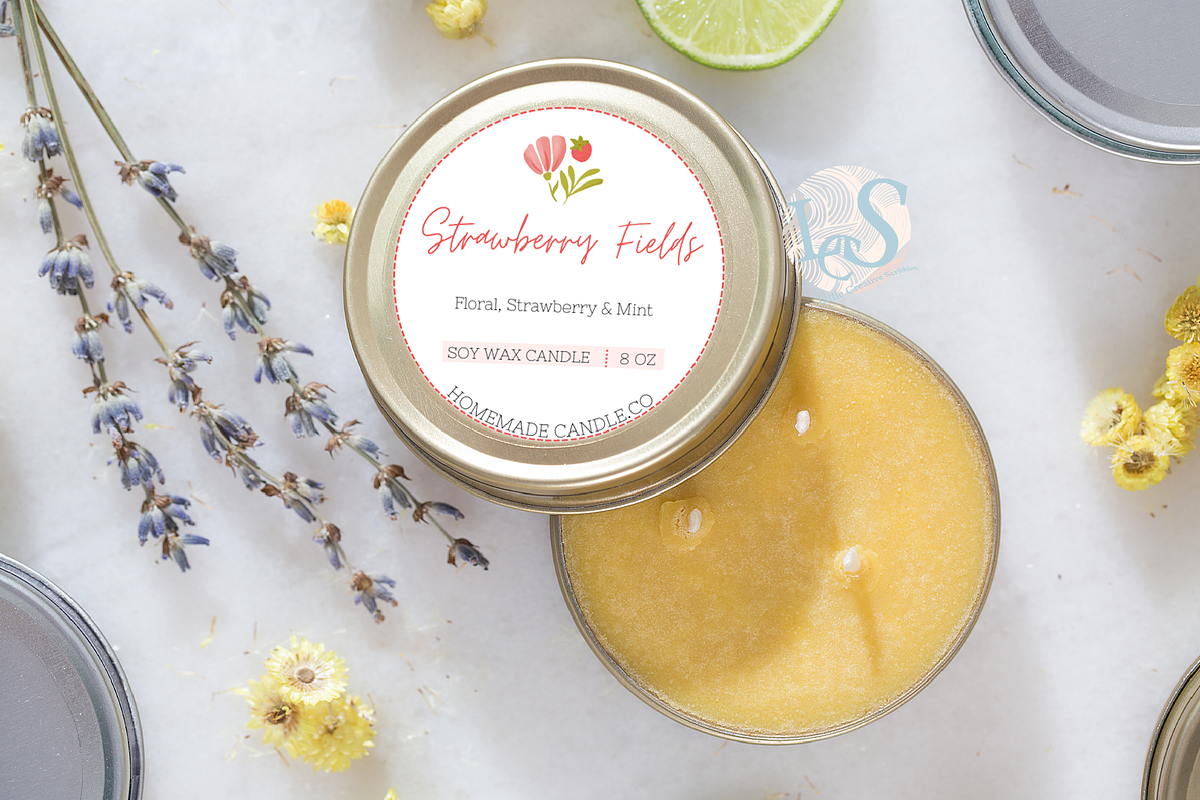 Floral Candle Label Template, a Stationery Template by Little Creative Scribbles (Photo 3 of 5)