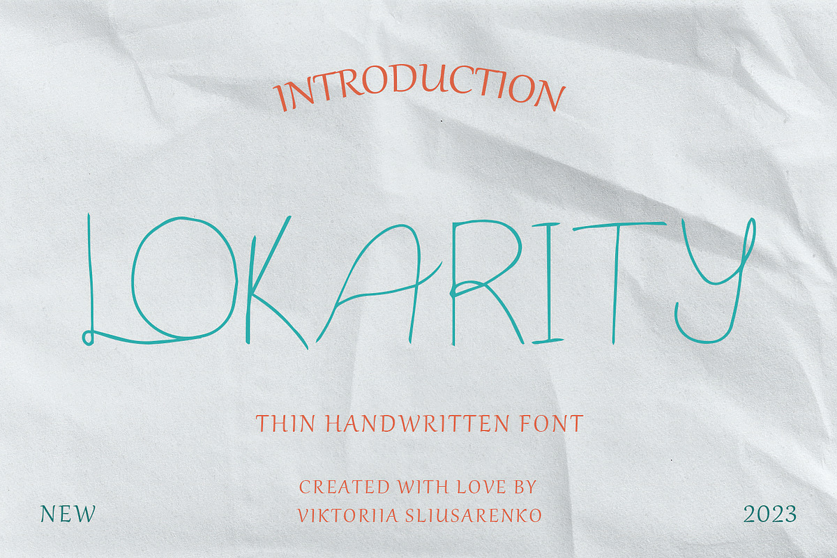 LOKARITY - thin handwritten font, a Handwritten Font by CHIMERA (Photo 1 of 8)