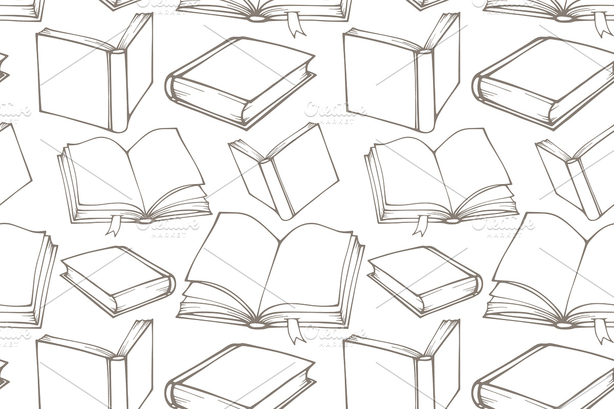 Books seamless pattern, a Pattern Graphic by IreneArt illustrations (Photo 1 of 9)