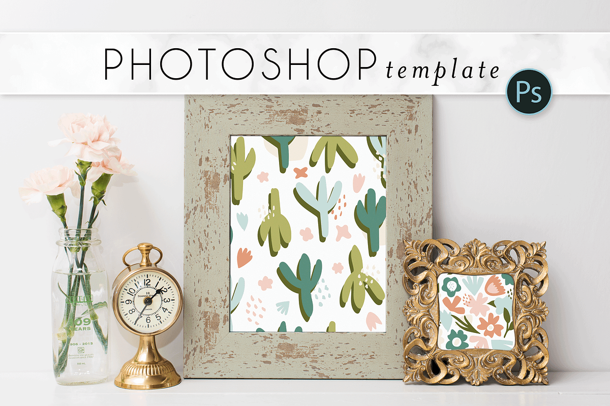 Sage & Gold Picture Frame Mockups, a Print Template by Ashley Alexandra Design (Photo 1 of 5)