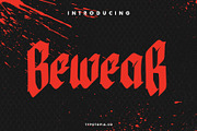 Bewear Creepy Font, a Sans Serif Font by edukka (Thumbnail 1 of 6)