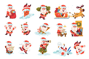 Funny cartoon santa. Cute claus, an Object Illustration by Stock-Smart-Start