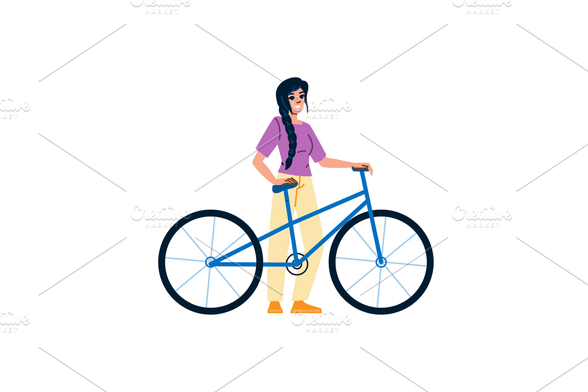 Young woman standing with her blue, a Sport Illustration by pikepicture