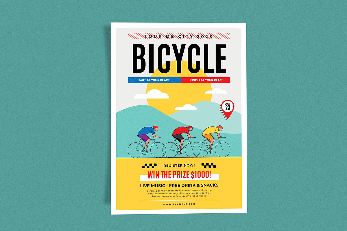 Bicycle Tour Sunrise, a Flyer Template by Me55enjah Design (Photo 2 of 4)
