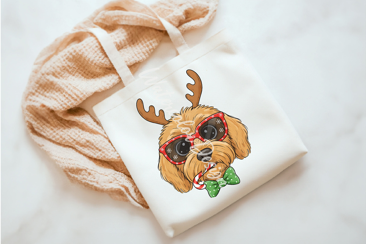 Golden doodle Christmas PNG, an Illustration by Watercolor design (Photo 3 of 3)