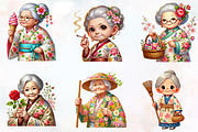 Spring Funny Grandma Clipart, an Illustration by RobertsArt (Thumbnail 5 of 7)
