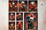 Haunted Circus Digital Papers, a Person Illustration by ThatsDesignArt (Thumbnail 6 of 10)