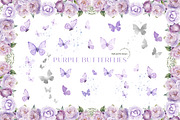 Purple Butterfly With Flower Clipart, an Illustration by Sunflower Day Love (Thumbnail 3 of 4)