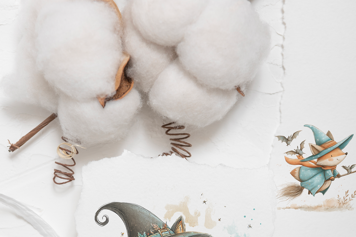 30 Watercolor Fox Witch Clipart PNGs, an Animal Illustration by Pati Charm Studio (Photo 7 of 8)