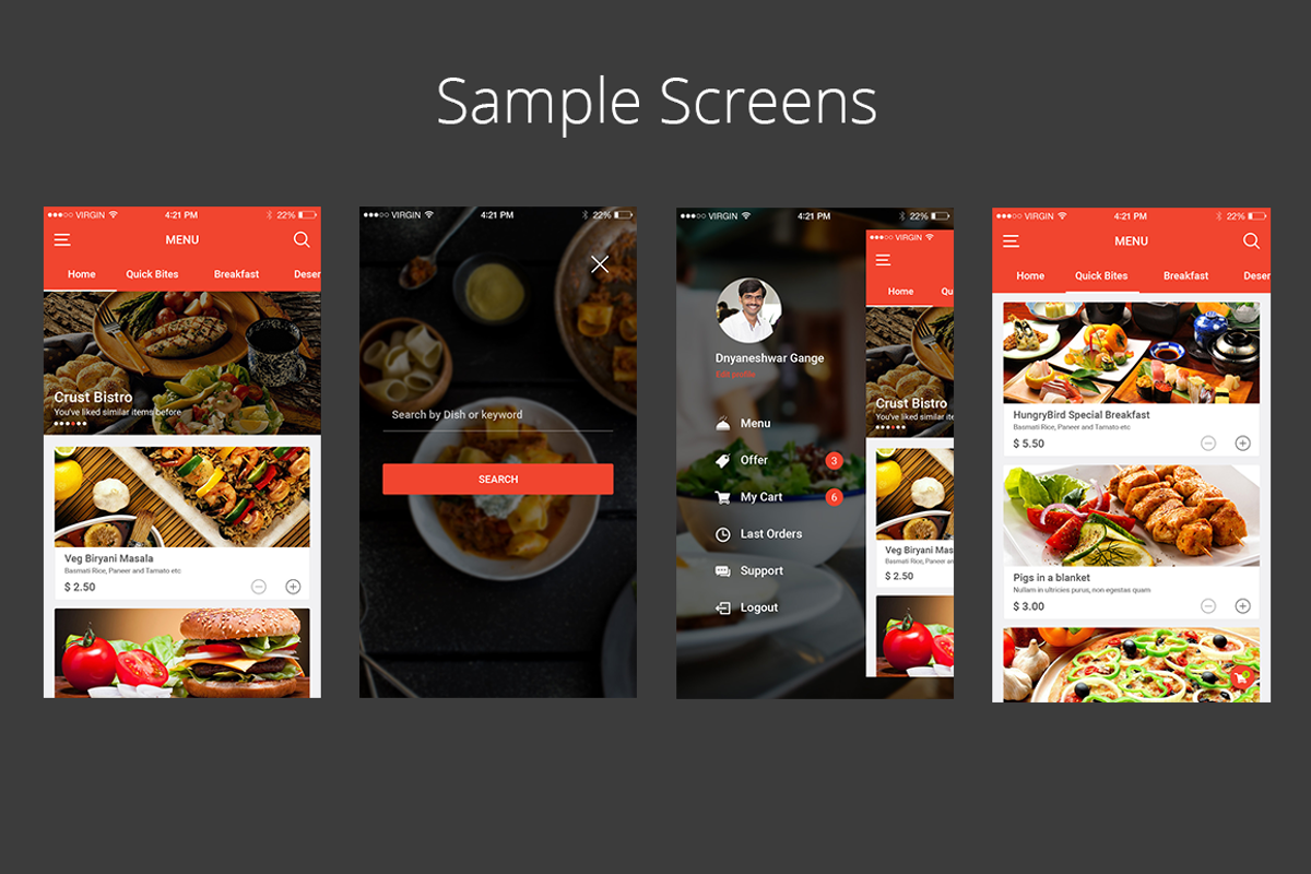 Food App UI Kit, an UI Kit Template by Themeclues (Photo 4 of 6)