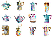 Vintage Coffee Time Clipart, an Illustration by Designworld (Thumbnail 2 of 4)