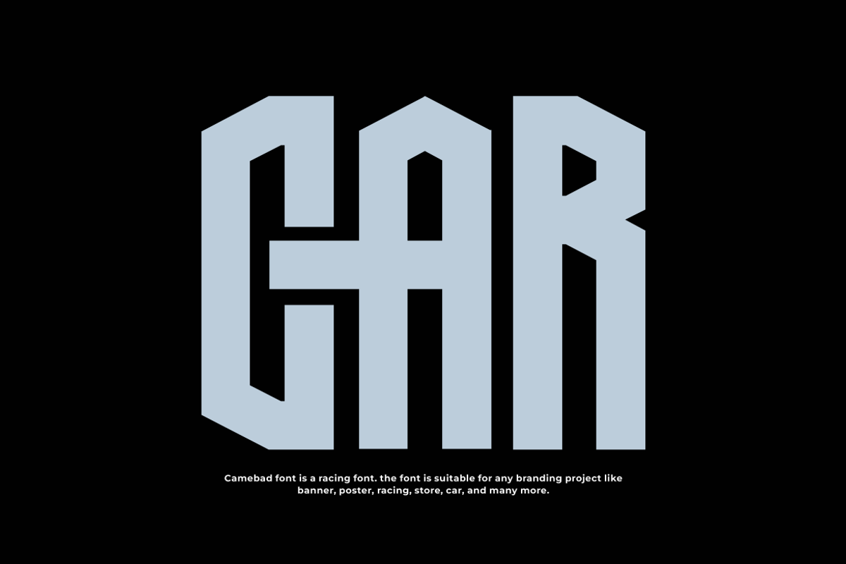 Camebad - Racing Car Font, a Sans Serif Font by QR Design Studio