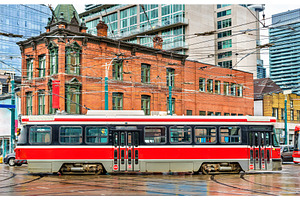 City tram in toronto queen st west spadina ave stock photo containing, a Transportation Photo by Leonid Andronov