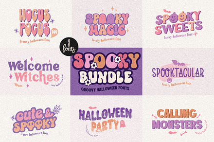Spooky Halloween Bundle - 8 Fonts, a Handwritten Font by BarcelonaShop