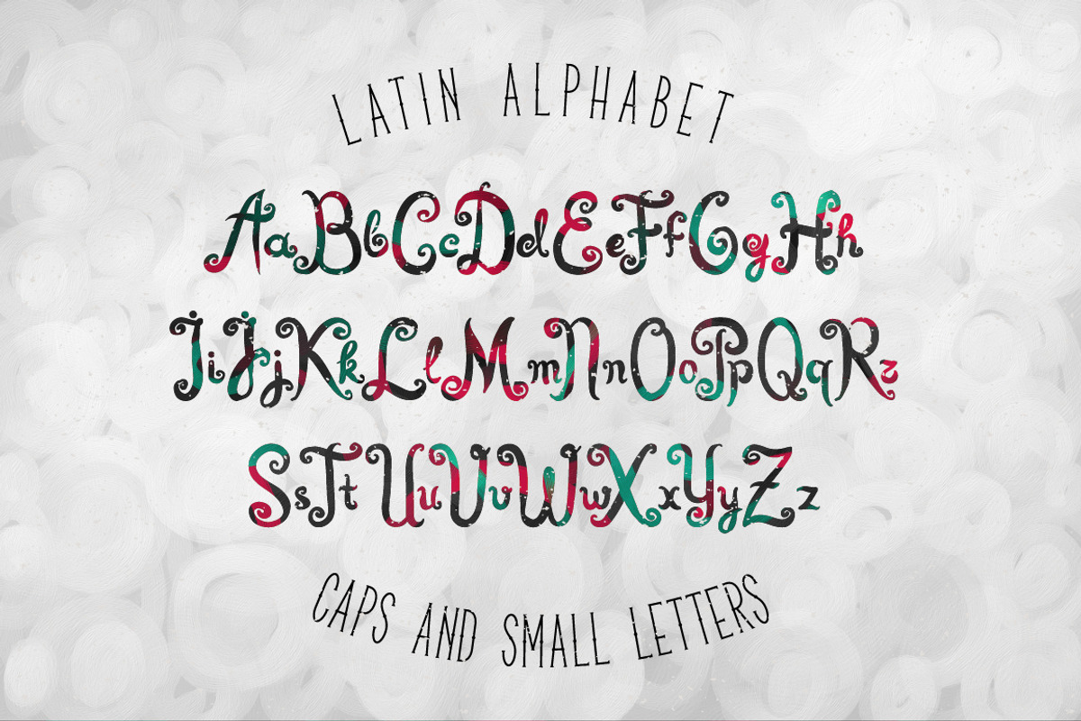 Spirals font + textures preview 3