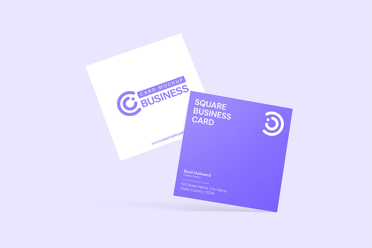 Square Business Card Mockup Bundle, an Advertising Mockup by graphypix (Photo 12 of 14)