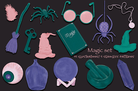 Magic set: illustrations & patterns