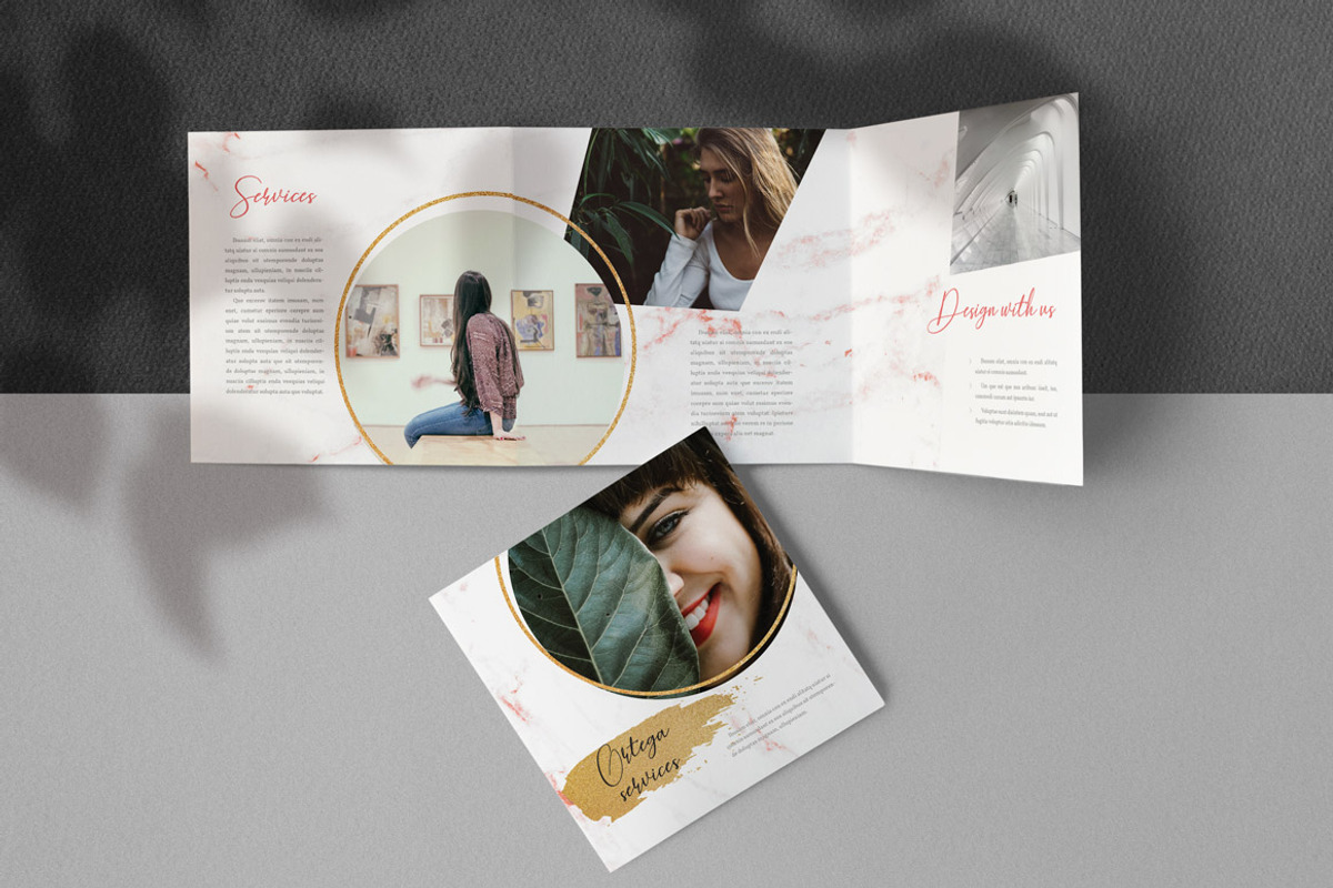 Gold Brush Square Trifold Brochure, a Brochure Template by Kahuna Design (Photo 2 of 4)