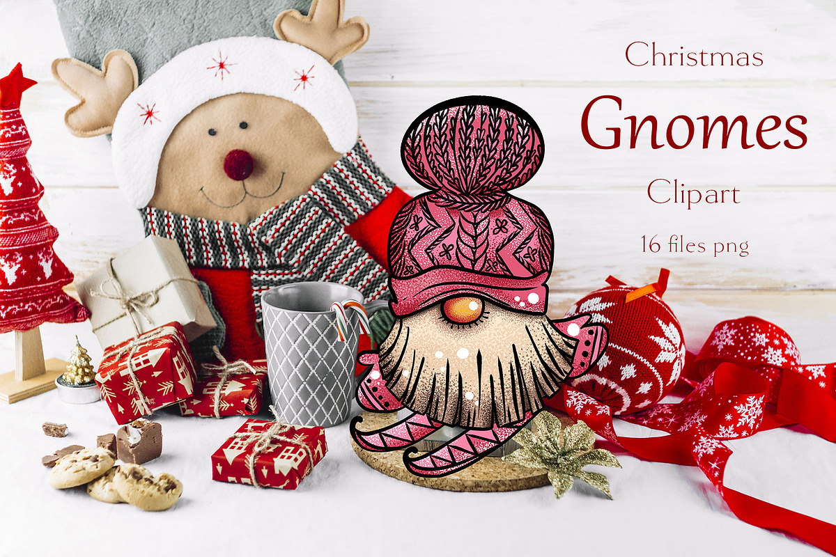 Christmas Gnomes clipart Procreate, an Education Illustration by ElladesignCo (Photo 1 of 7)