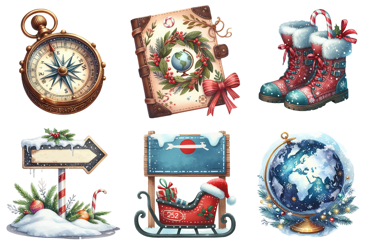 Christmas Travel Clipart, an Illustration by Daily.Designs (Photo 2 of 5)
