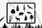 50 Tree Forest Procreate PNG SVG, a Brush Add-On by LaurenceVArtiste (Thumbnail 4 of 7)
