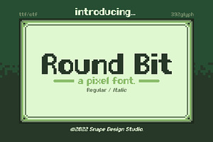 Round Bit - Pixel Font, a Font by Snape Design Studio